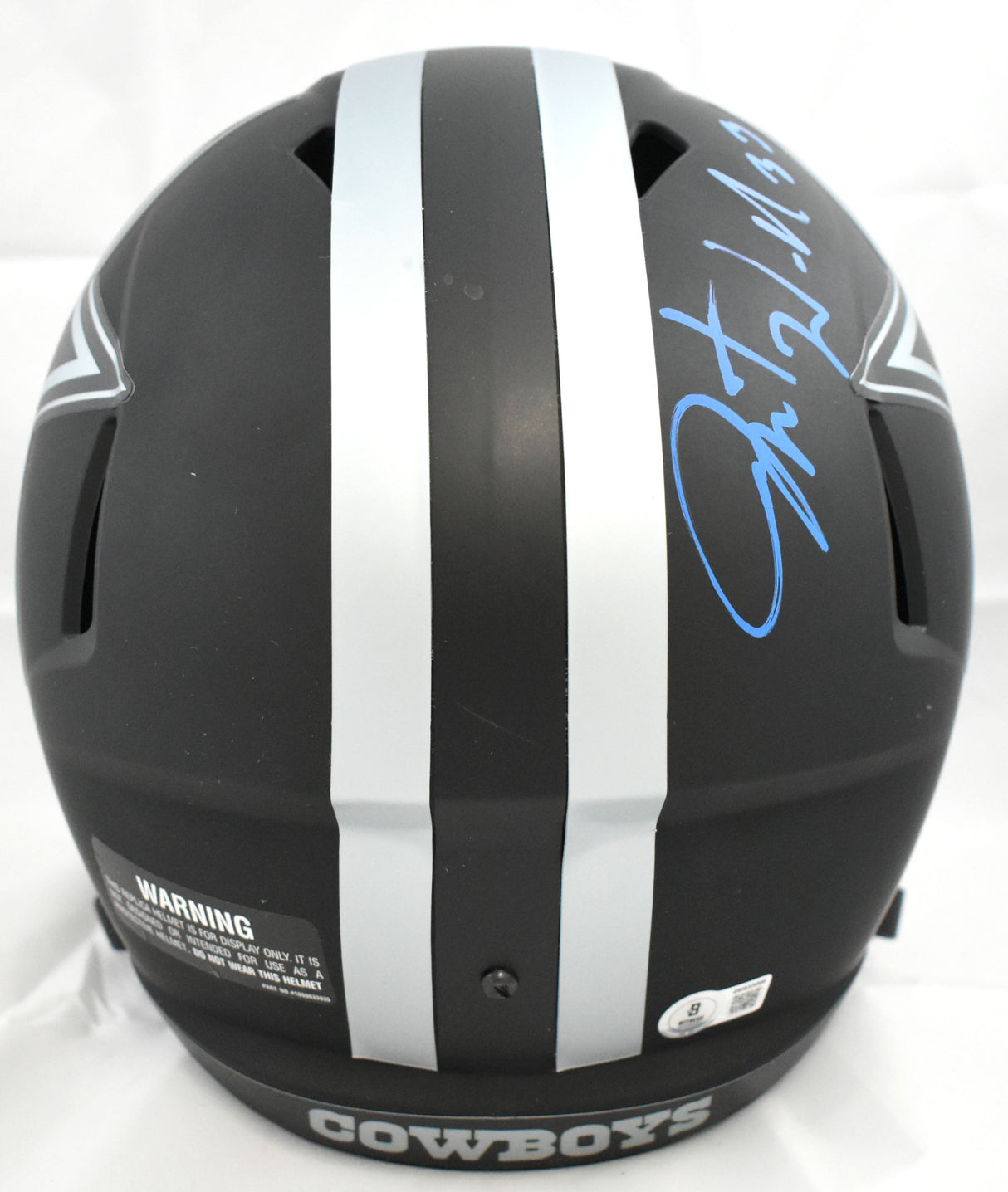 Javonte Williams Signed Cowboys F/S Eclipse Speed Helmet - Beckett W Holo *Blue