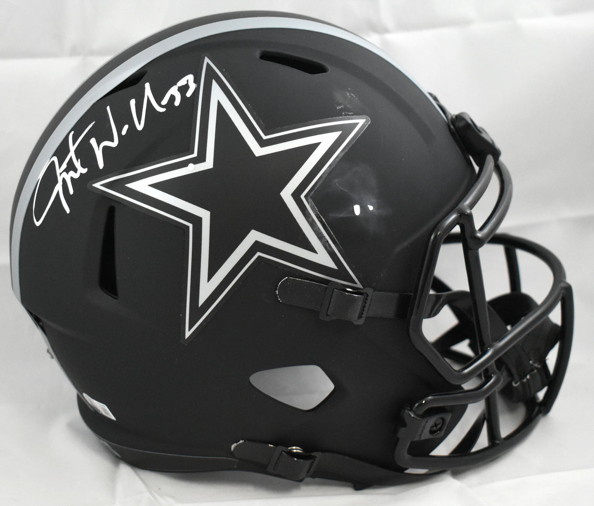 Javonte Williams Signed Cowboys F/S Eclipse Speed Helmet- Beckett W Holo *Damage
