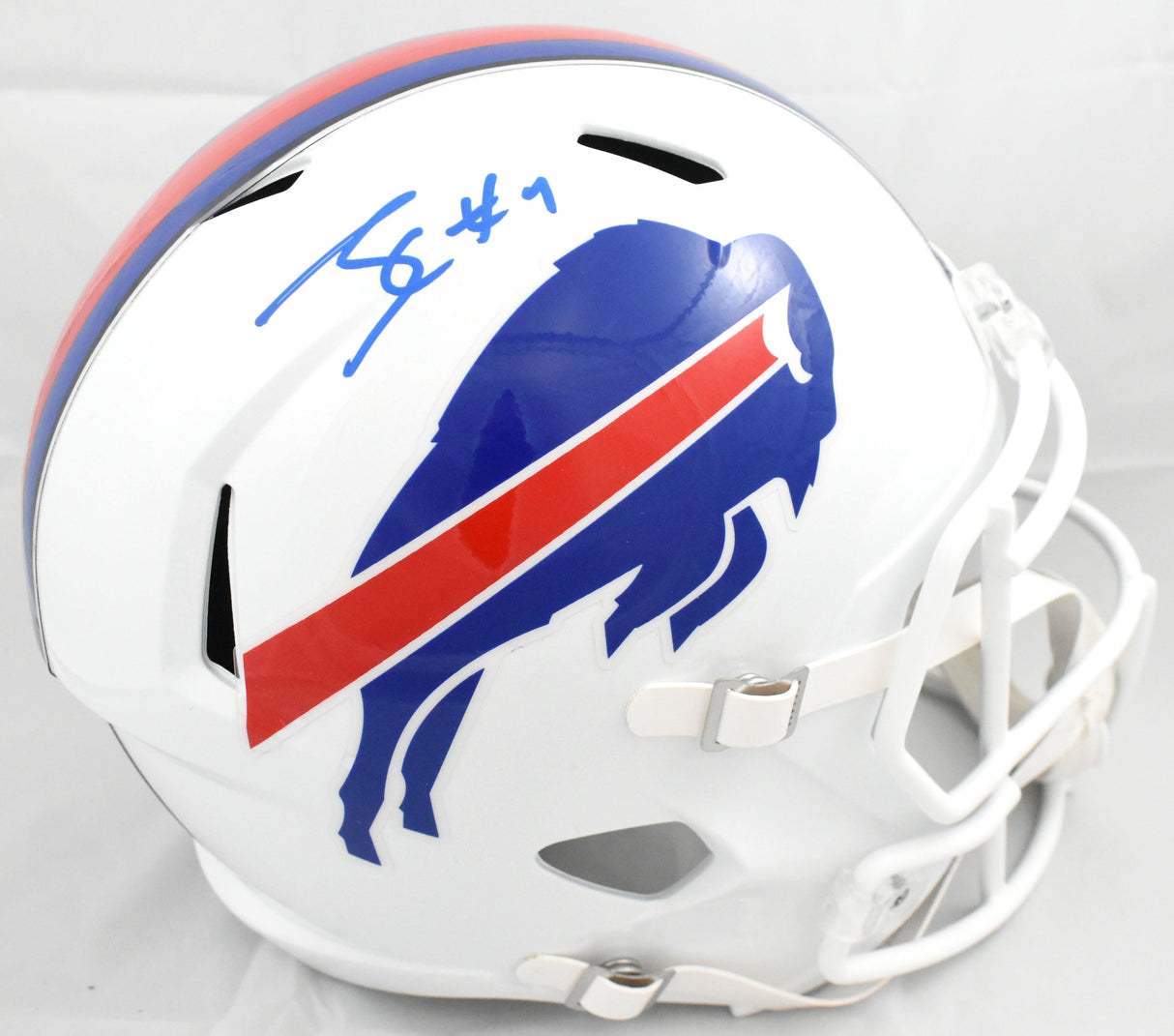 James Cook Autographed Buffalo Bills F/S Speed Helmet - JSA W *Blue