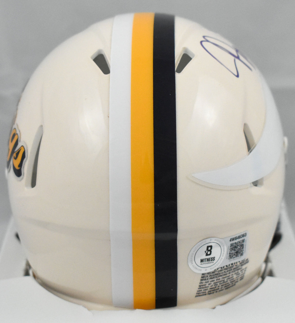 Justin Jefferson Autographed Vikings Retro Speed Mini Helmet - Beckett W Holo