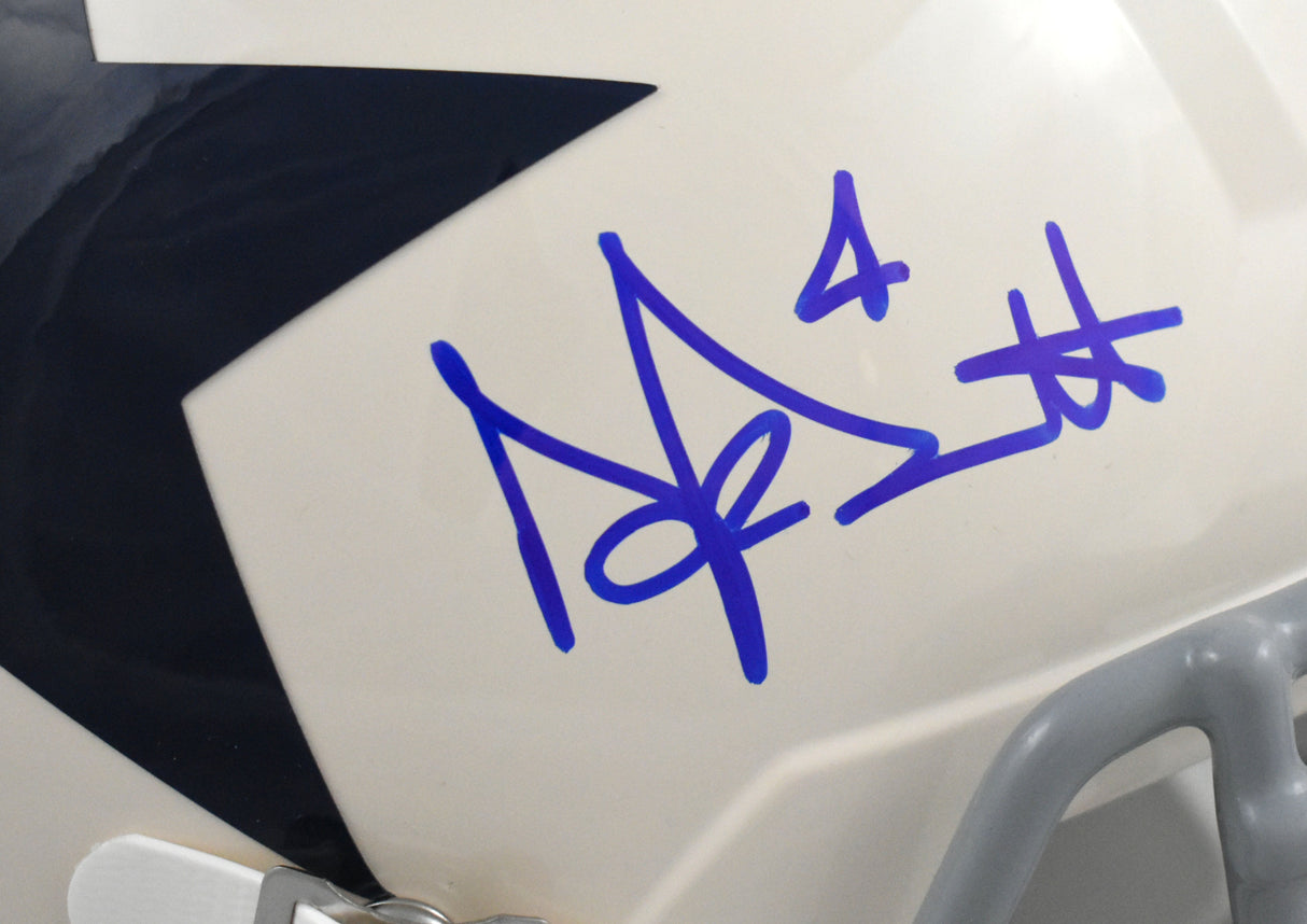 Dak Prescott Autographed Dallas Cowboys F/S Retro Speed Helmet - Beckett W Holo