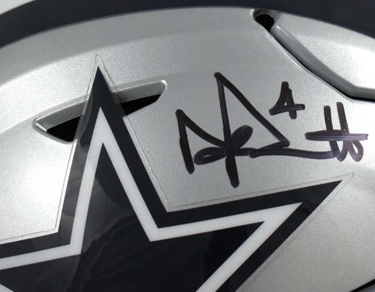 Dak Prescott Autographed Dallas Cowboys Mid-Size SpeedFlex Helmet-Beckett W Holo