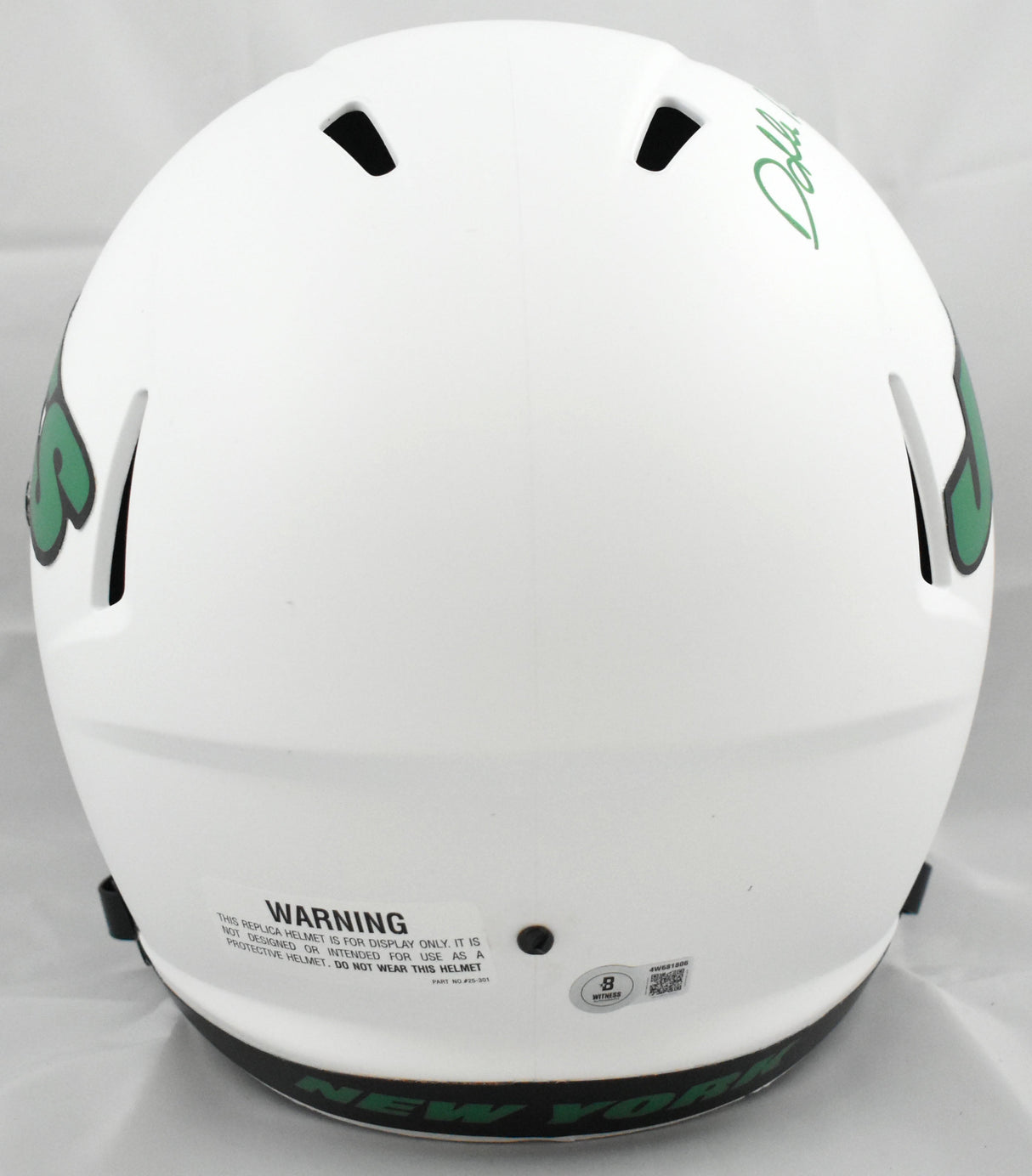 Darrelle Revis Autographed New York Jets F/S Lunar Speed Helmet - Beckett W Holo