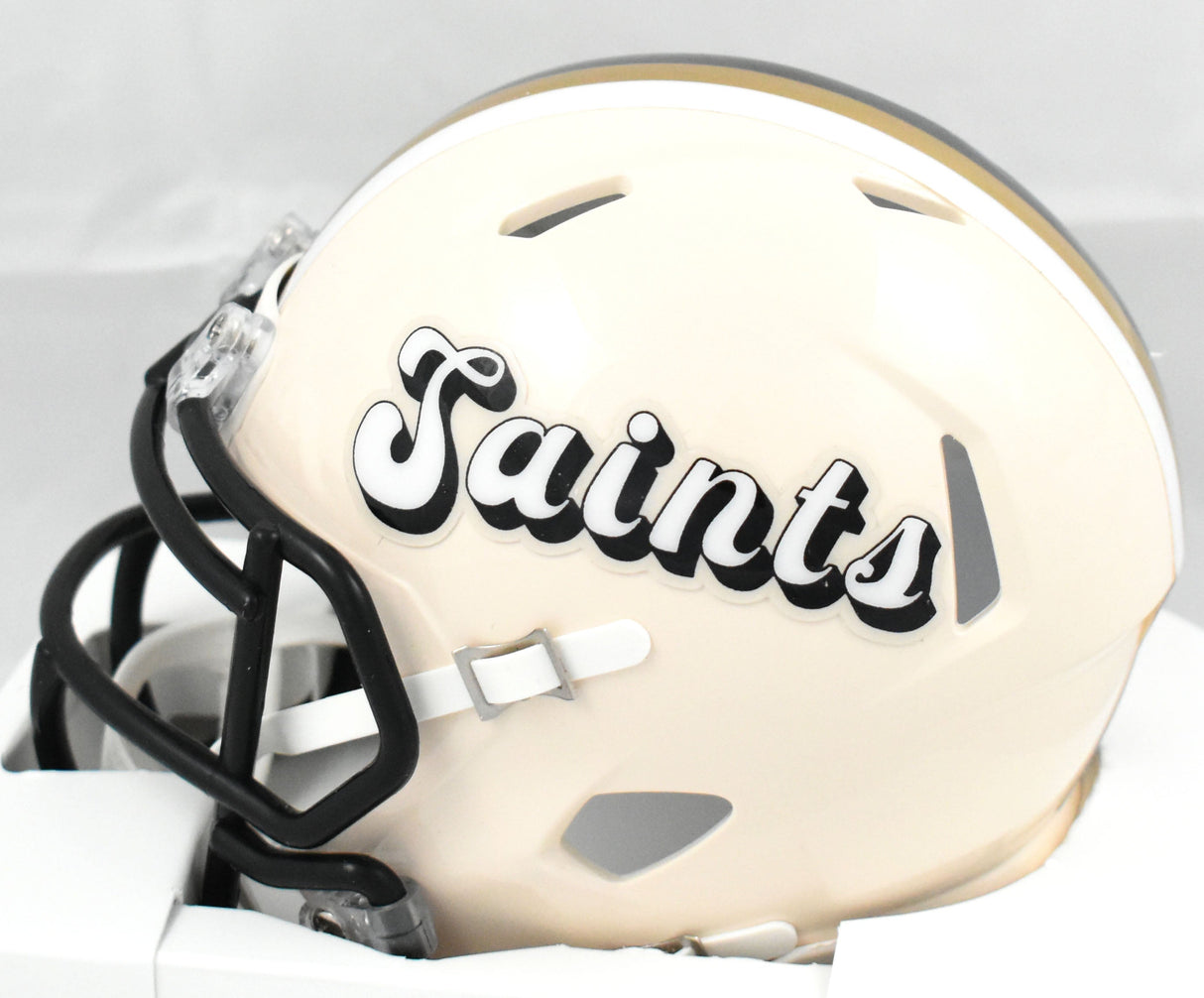 Ricky Williams Autographed Saints Retro Speed Mini Helmet - Beckett W Holo
