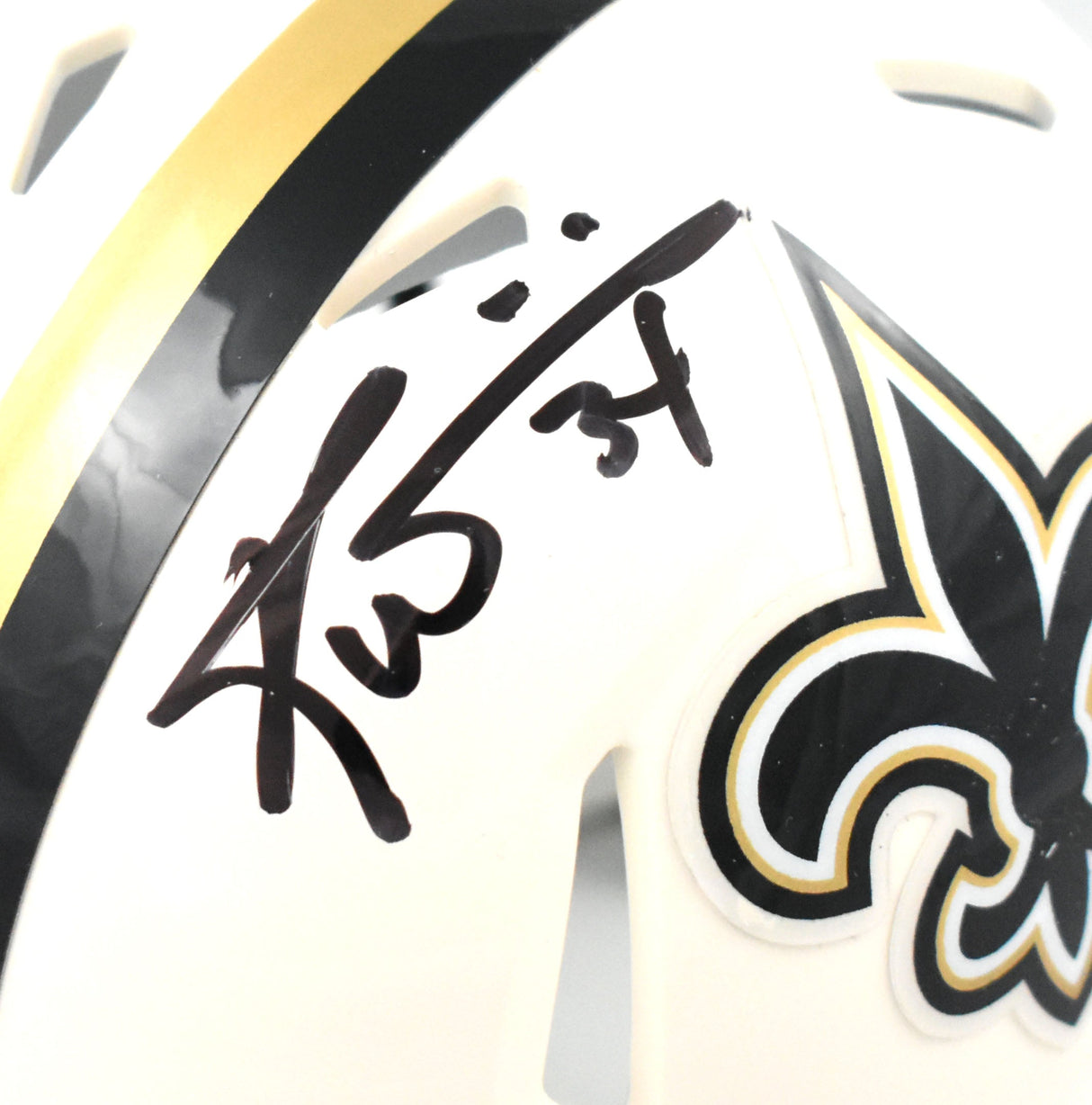 Ricky Williams Autographed Saints Retro Speed Mini Helmet - Beckett W Holo *Back