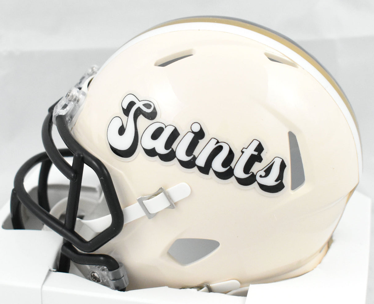 Ricky Williams Autographed Saints Retro Speed Mini Helmet - Beckett W Holo *Back