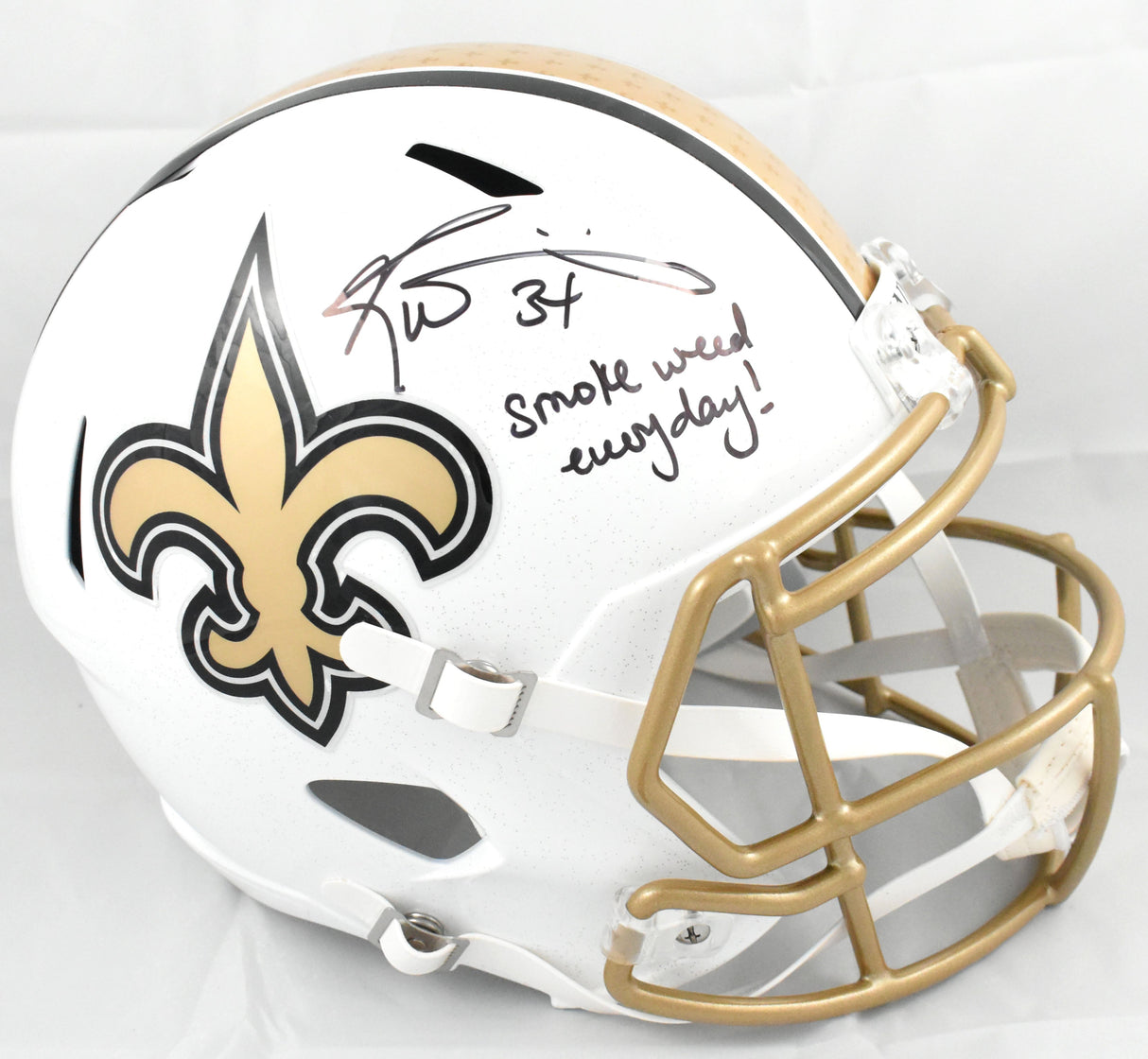 Ricky Williams Autographed Saints F/S ALT 2025 Speed Helmet - Beckett W Holo