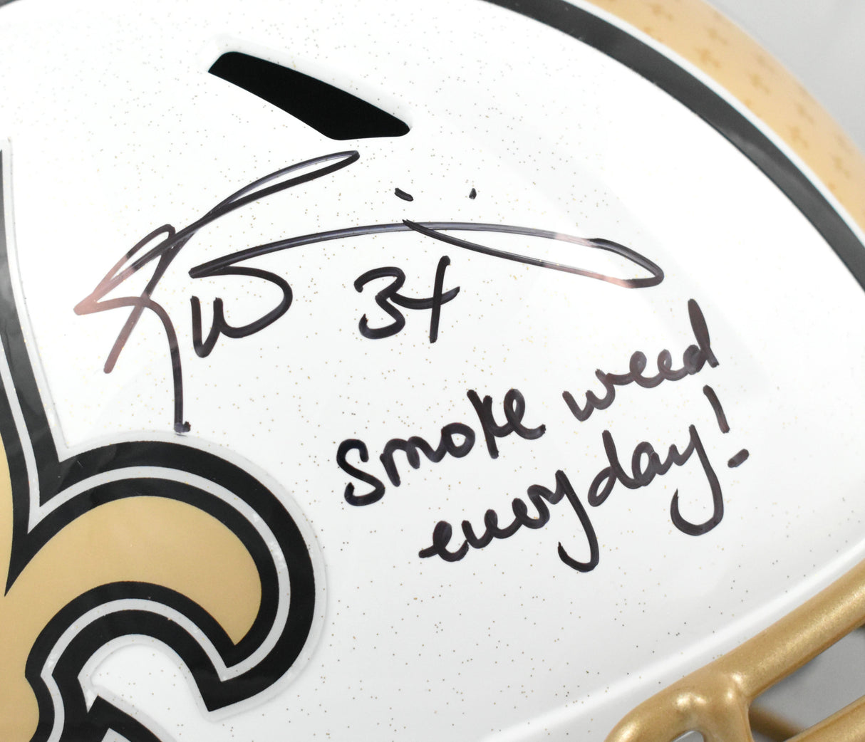 Ricky Williams Autographed Saints F/S ALT 2025 Speed Helmet - Beckett W Holo