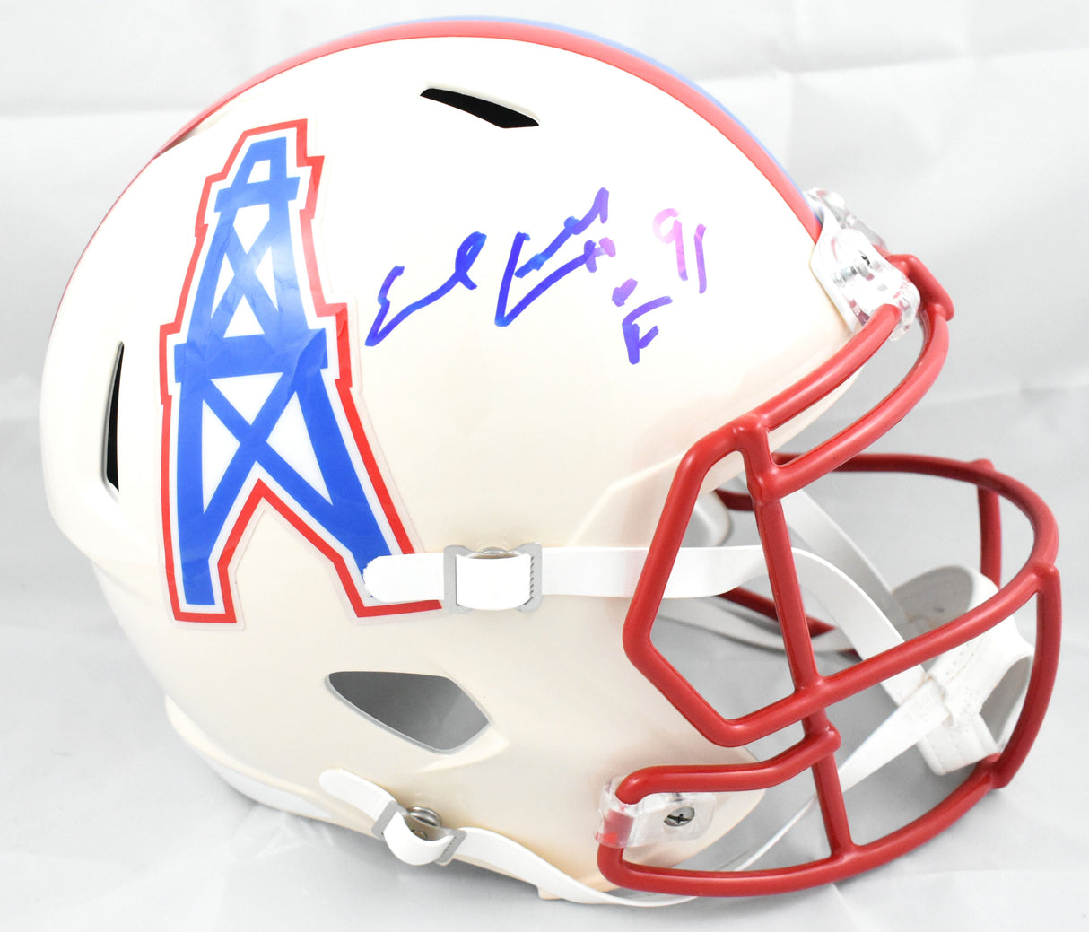 Earl Campbell Autographed Titans F/S Retro Speed Helmet HOF - Beckett W Holo