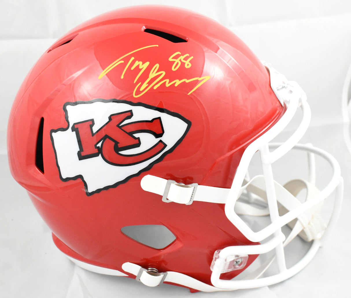 Tony Gonzalez Autographed Kansas City Chiefs F/S Speed Helmet - Beckett W Holo