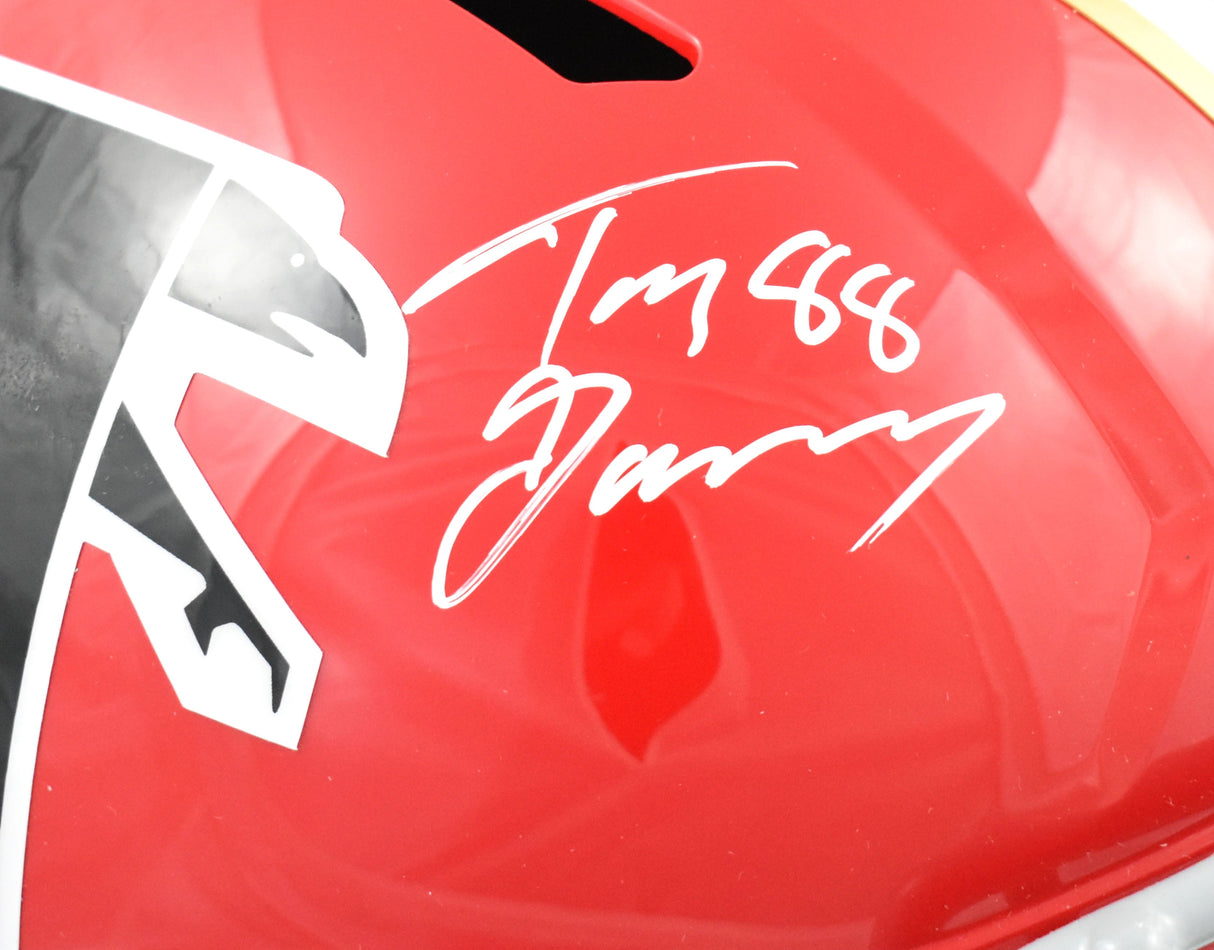 Tony Gonzalez Autographed Atlanta Falcons F/S 66-69 Speed Helmet- Beckett W Holo