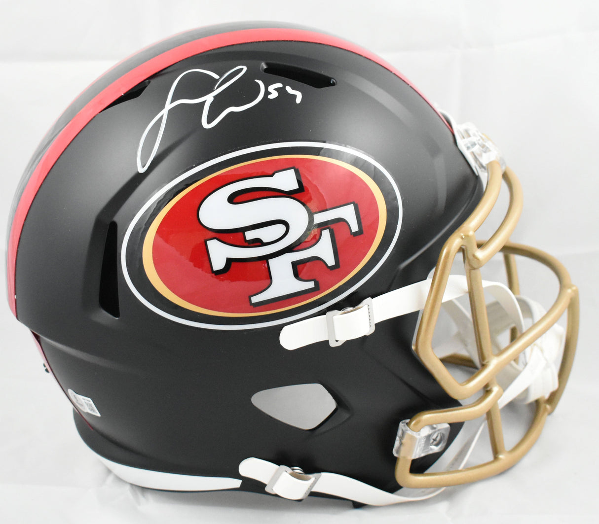 Fred Warner Autographed 49ers F/S Rivalries Speed Helmet - Beckett Holo