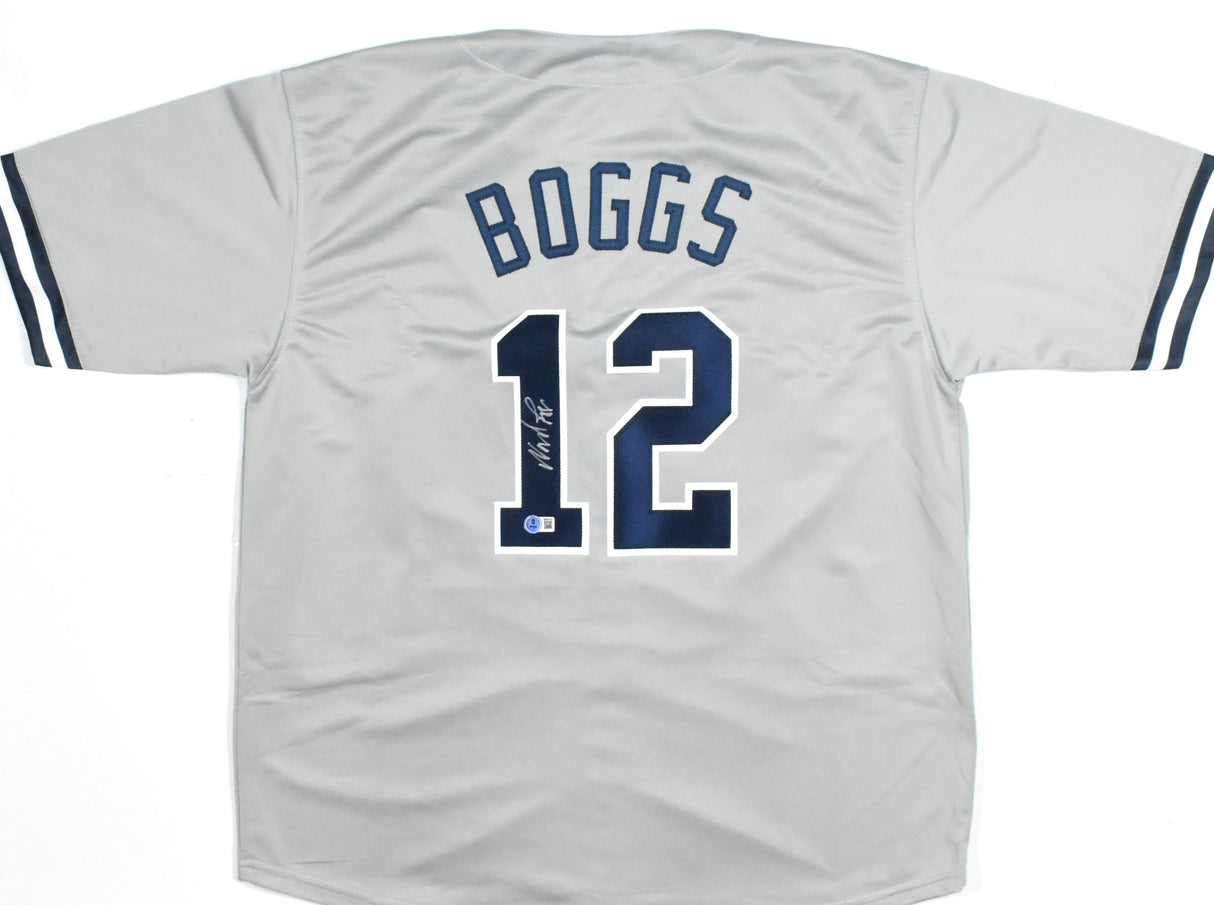 Wade Boggs Autographed Grey Pro Style Jersey - Beckett W Hologram *Silver