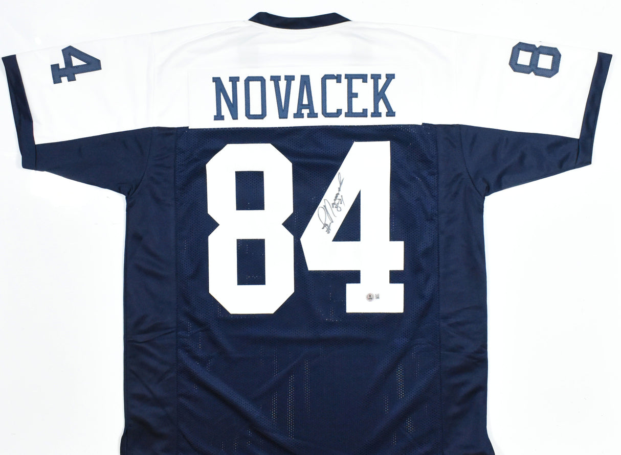 Jay Novacek Autographed Blue Pro Style Jersey - Beckett W Hologram *Black