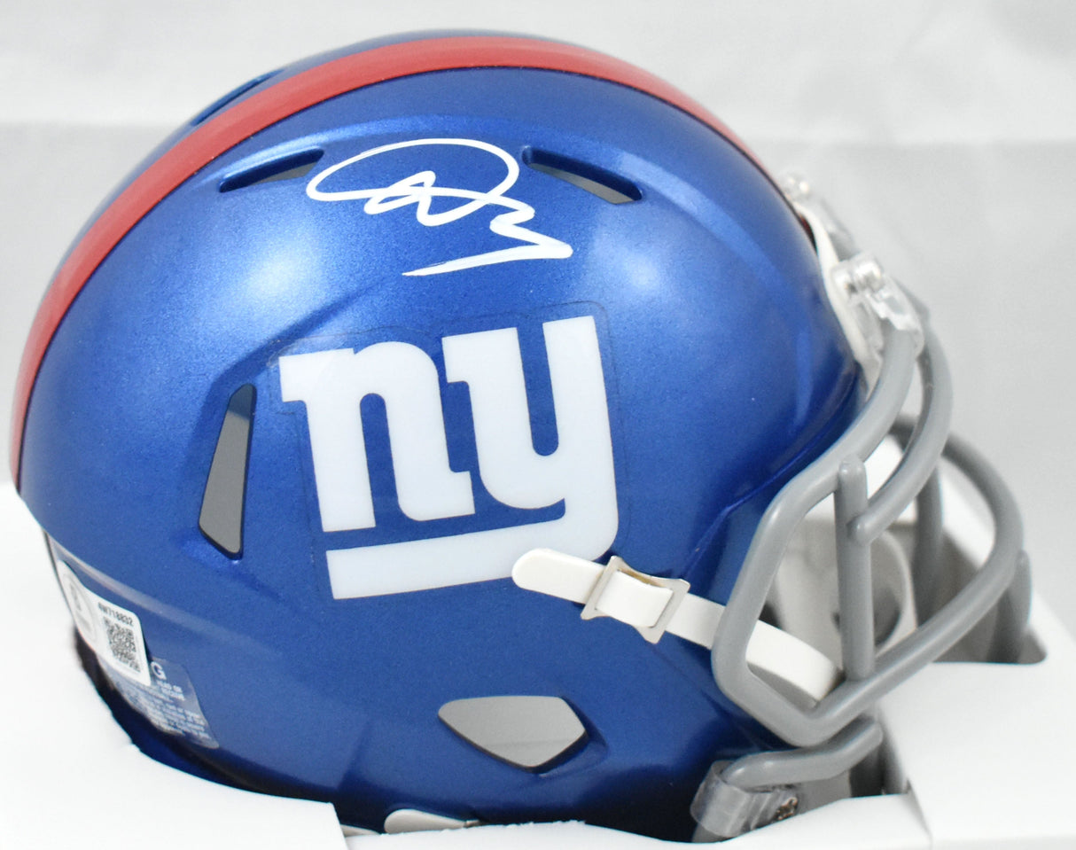Abdul Carter Autographed New York Giants Speed Mini Helmet - Beckett W Holo