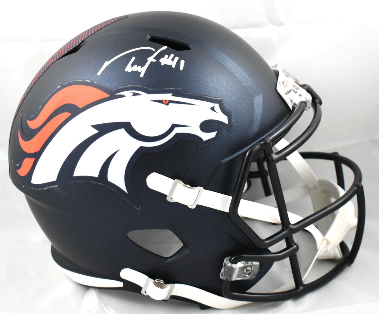 Troy Franklin Autographed Denver Broncos F/S Speed Helmet - Beckett W Holo