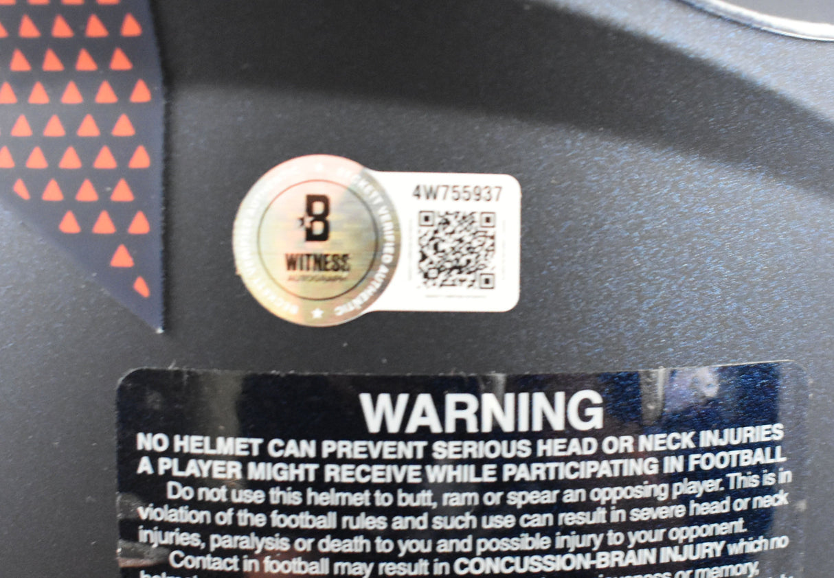 Troy Franklin Signed Denver Broncos F/S Speed Authentic Helmet - Beckett W Holo