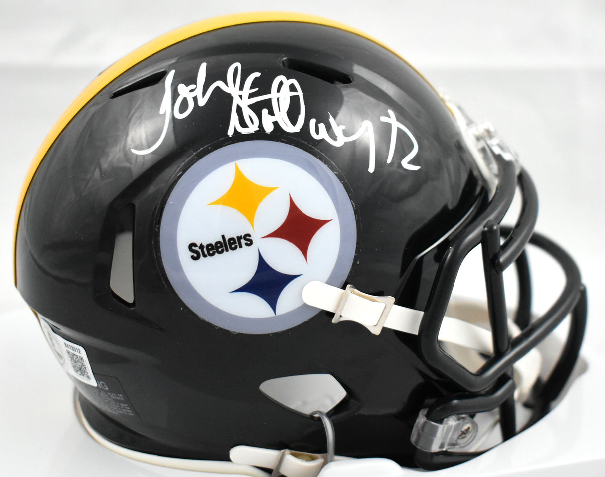 John Stallworth Autographed Pittsburgh Steelers Speed Mini Helmet - Beckett Holo