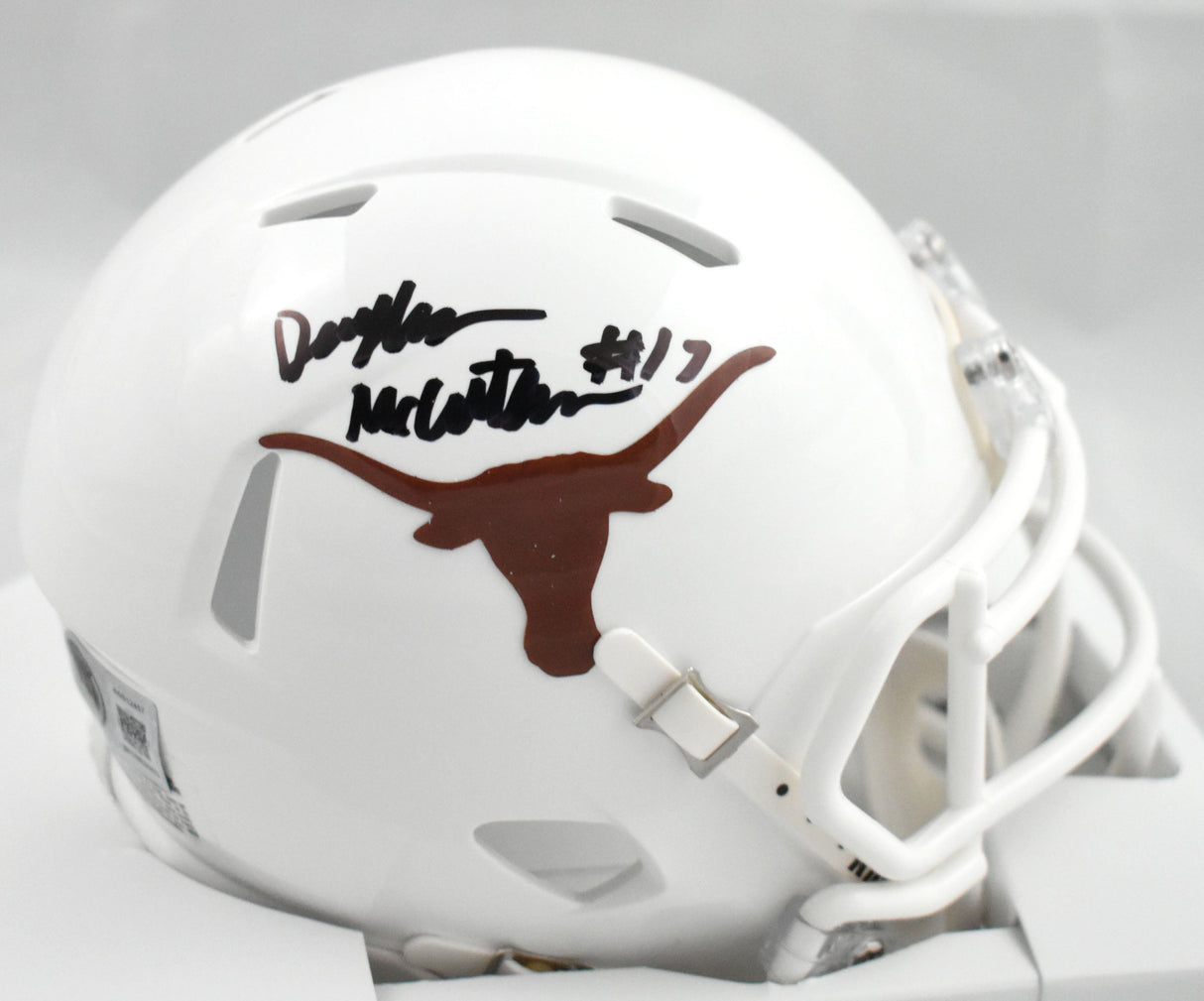 Daylan McCutcheon Autographed Texas Longhorns Speed Mini Helmet - Beckett W Holo