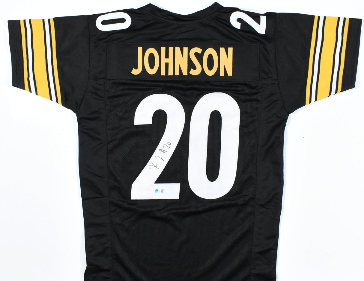 Kaleb Johnson Autographed Black Pro Style Jersey - Beckett W Hologram