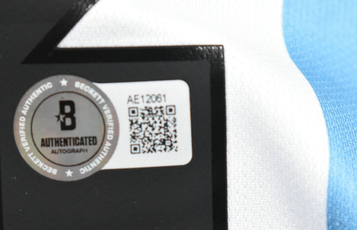 Lionel Messi Autographed Argentina Home Soccer Jersey #10 - Beckett Holo *M LOA