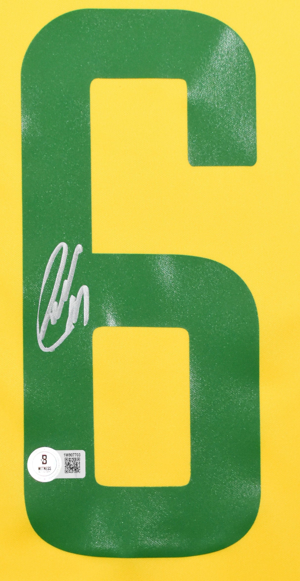 Roberto Carlos Autographed Brazil Home Soccer Jersey #6 - Beckett W Holo *L