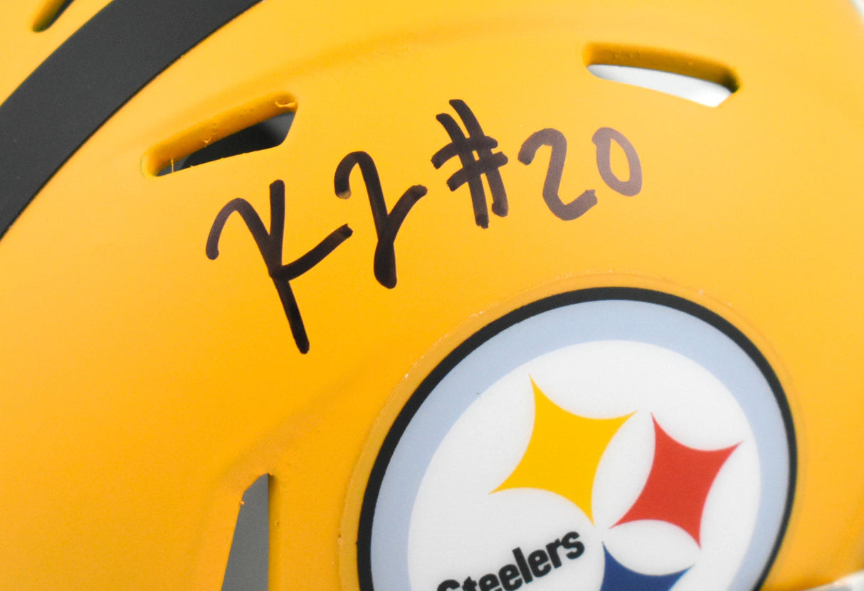 Kaleb Johnson Autographed Steelers Alt 25 Speed Mini Helmet - Beckett W Holo