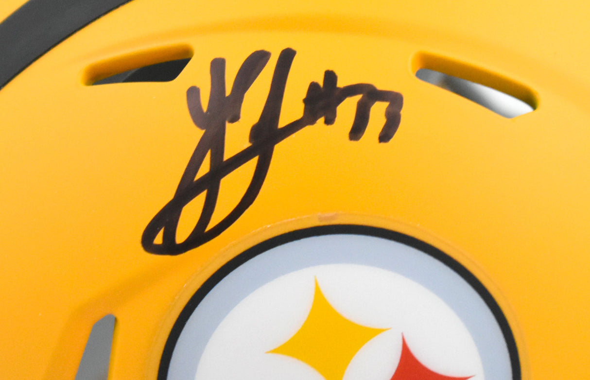 Jack Sawyer Autographed Steelers Alt 25 Speed Mini Helmet - Beckett W Holo