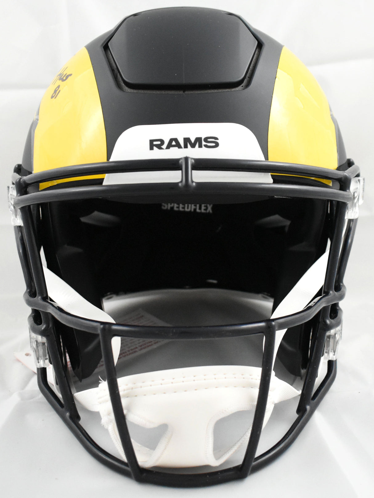Torry Holt Autographed Rams F/S Rivalries Speedflex Helmet - Beckett W Holo