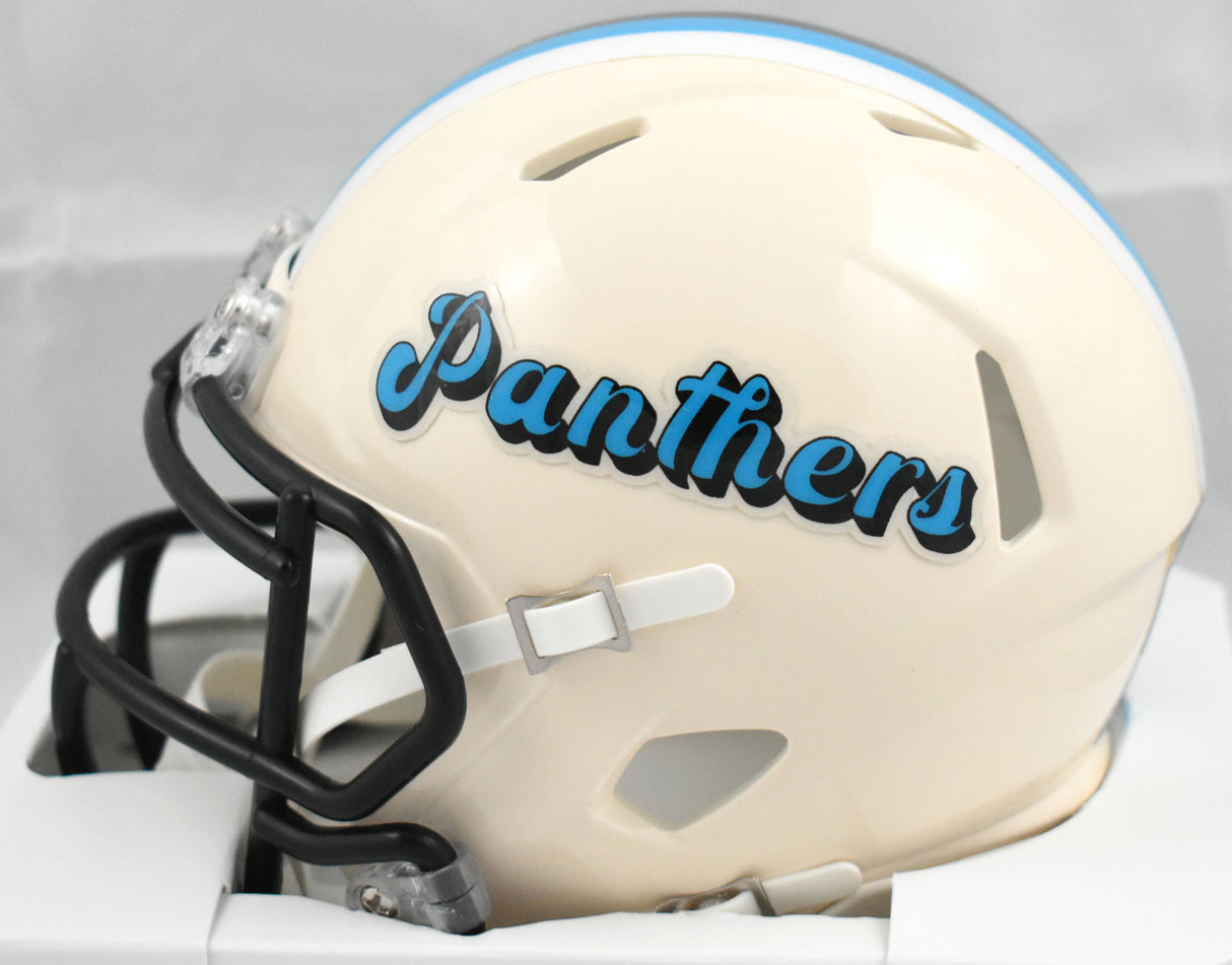 Luke Kuechly Autographed Carolina Panthers Retro Speed Mini Helmet- Beckett W