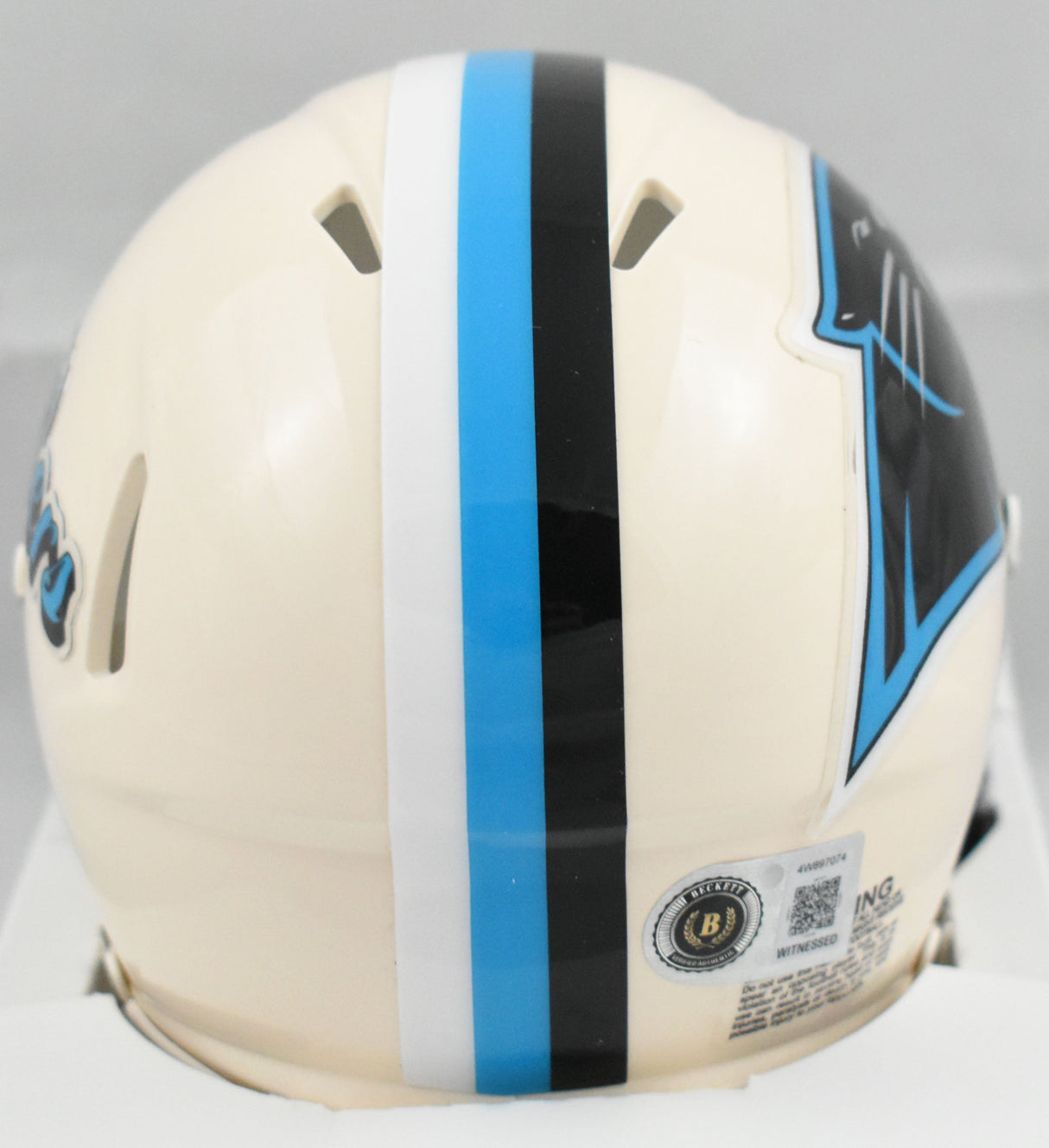Luke Kuechly Autographed Carolina Panthers Retro Speed Mini Helmet- Beckett W