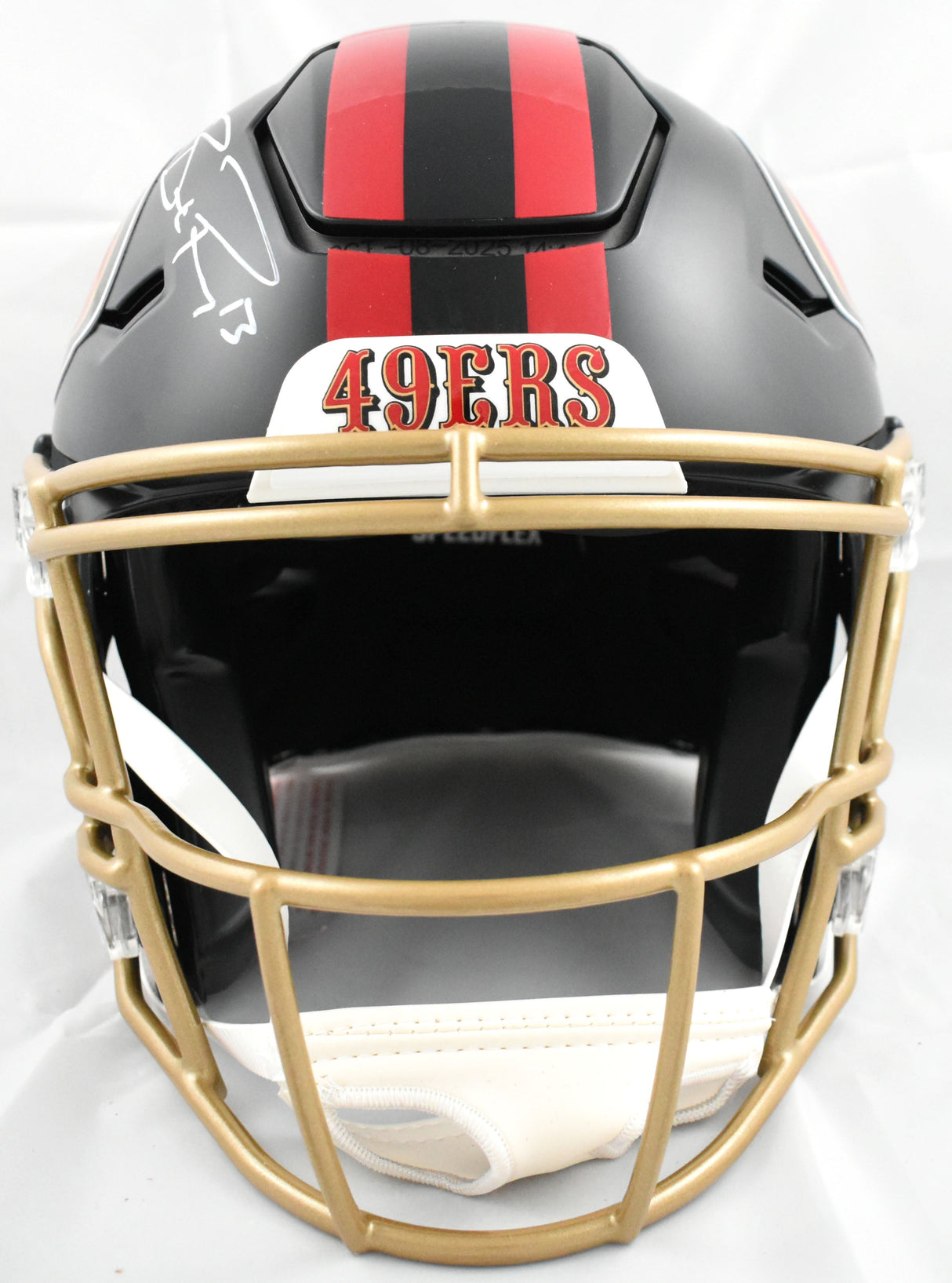 Brock Purdy Autographed 49ers F/S Rivalries Speedflex Helmet - Beckett W Holo