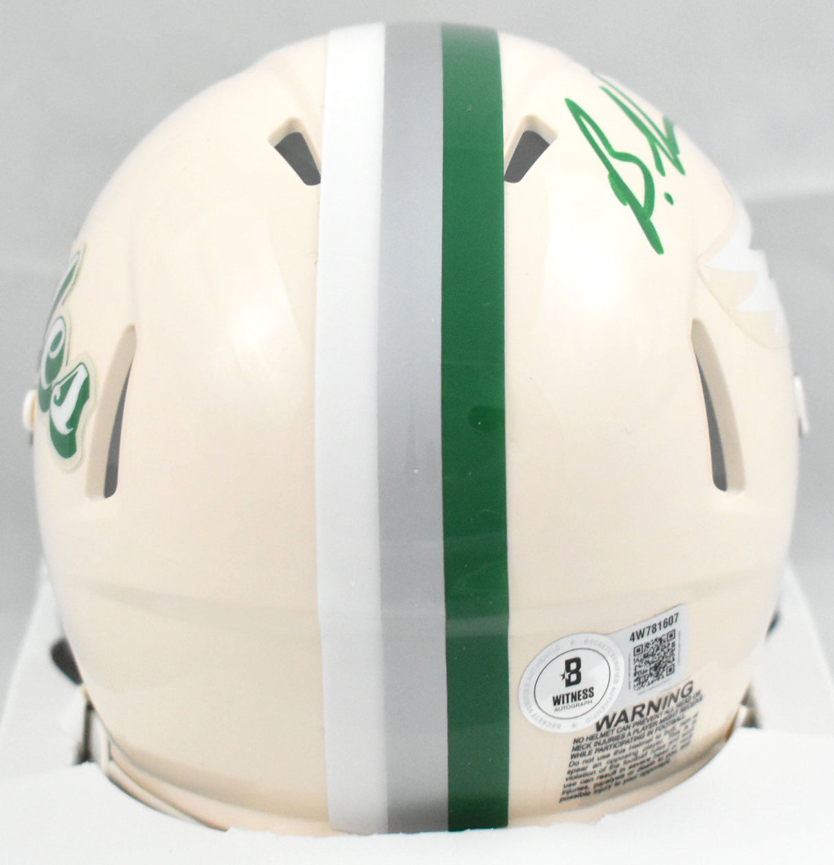 Brandon Graham Autographed Eagles Retro Speed Mini Helmet - Beckett W Hologram