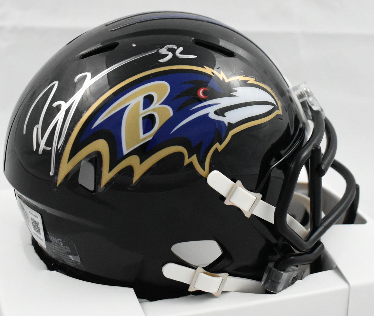 Ray Lewis Autographed Baltimore Ravens Speed Mini Helmet - Beckett W Hologram