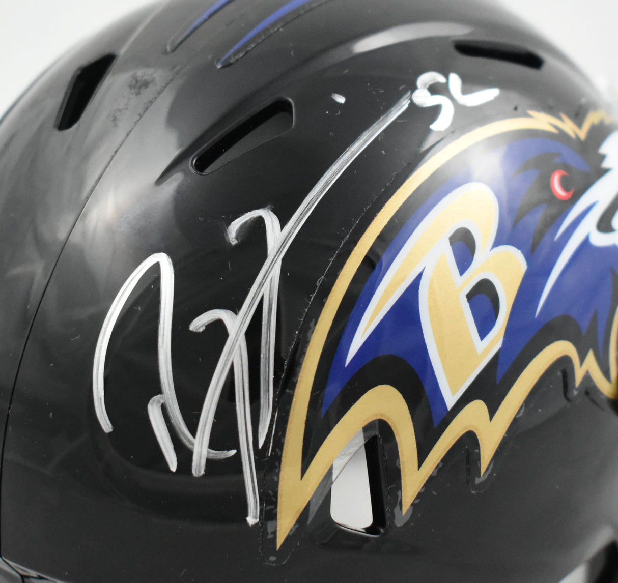 Ray Lewis Autographed Baltimore Ravens Speed Mini Helmet - Beckett W Hologram