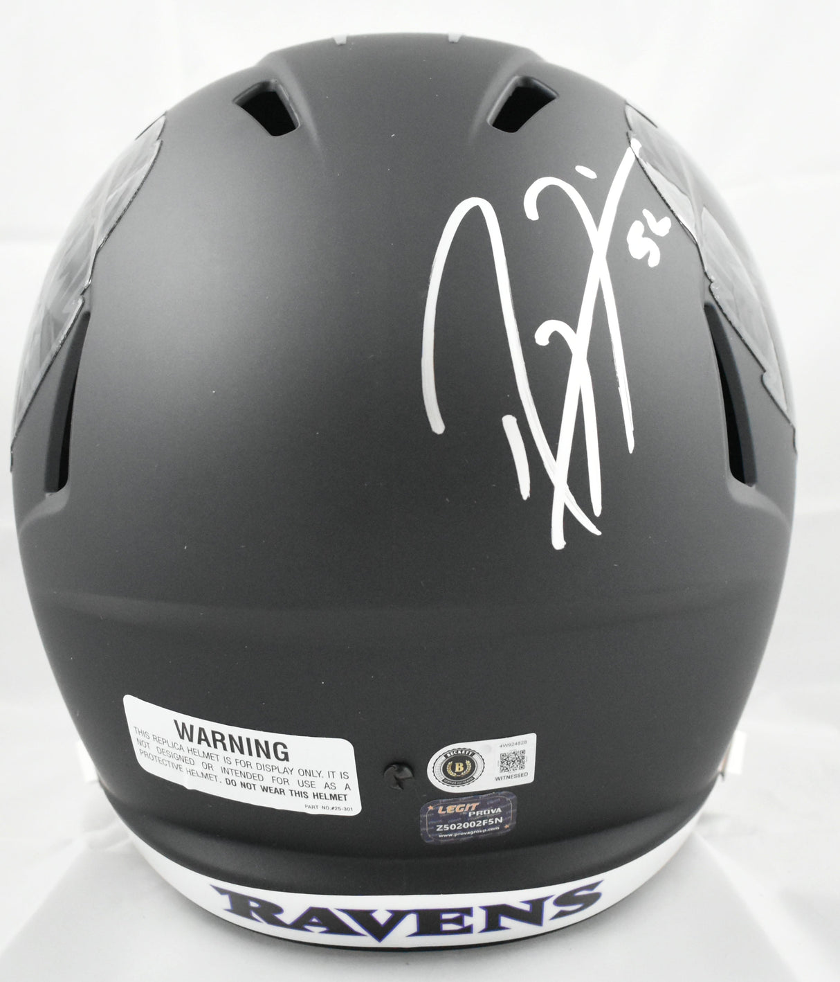 Ray Lewis Autographed Baltimore Ravens F/S Alt #2 2026 Speed Helmet - Beckett W