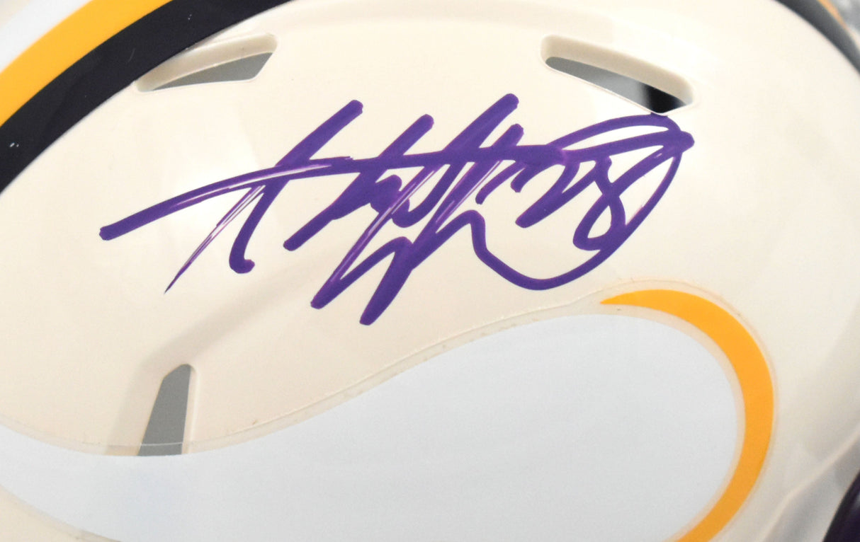 Adrian Peterson Autographed Vikings Retro Speed Mini Helmet - Beckett W Hologram