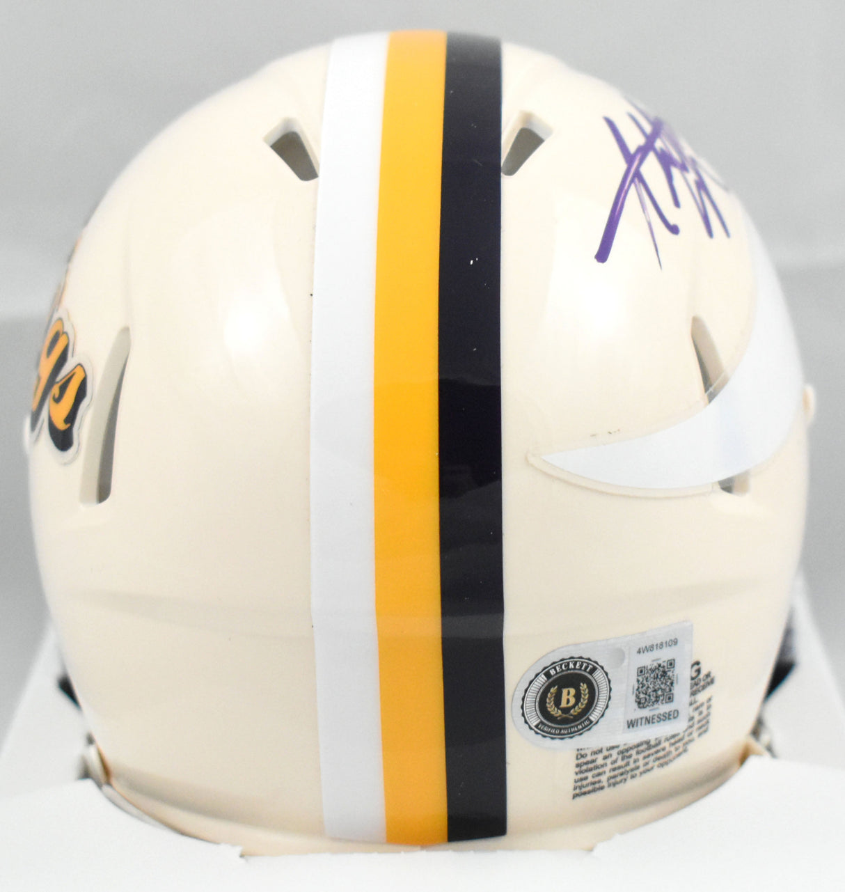 Adrian Peterson Autographed Vikings Retro Speed Mini Helmet - Beckett W Hologram
