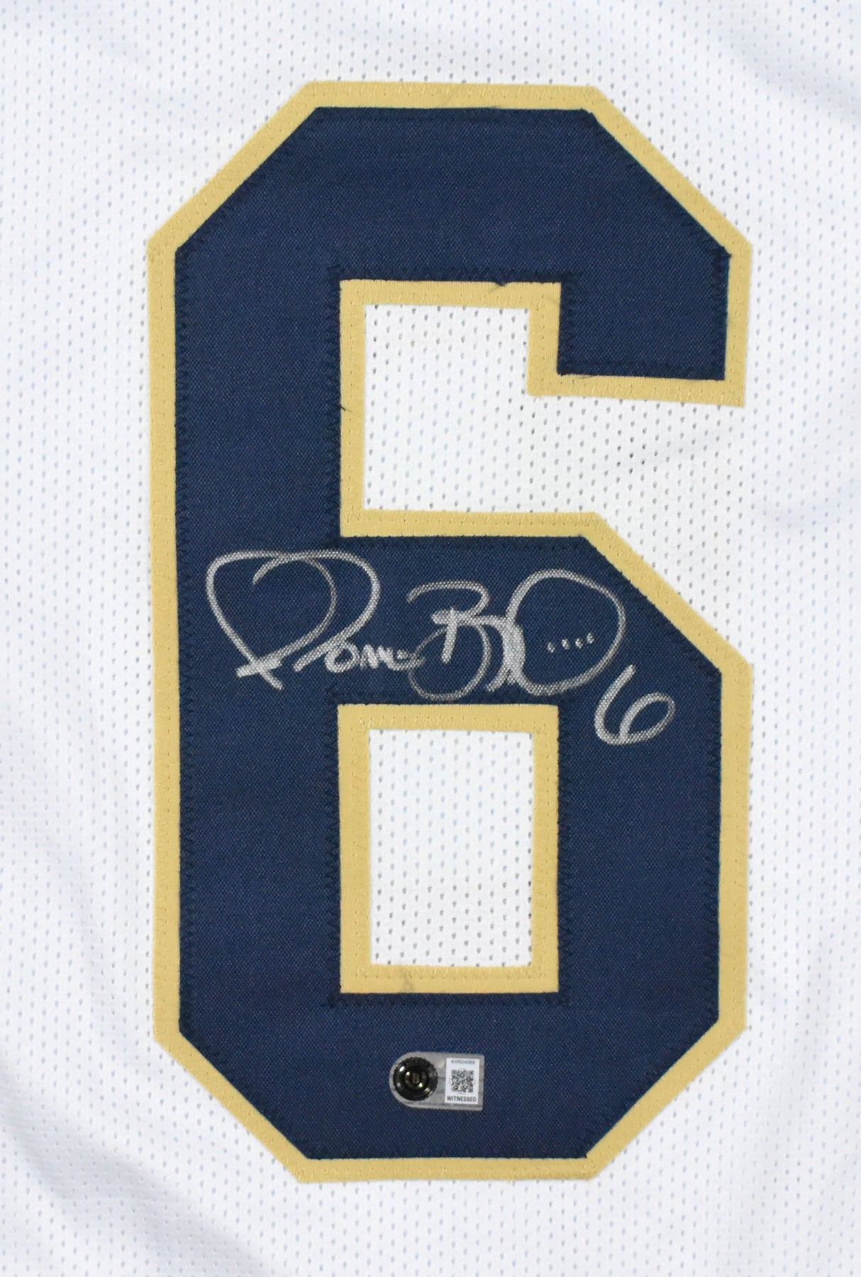 Jerome Bettis Autographed White College Style Jersey - Beckett W Hologram
