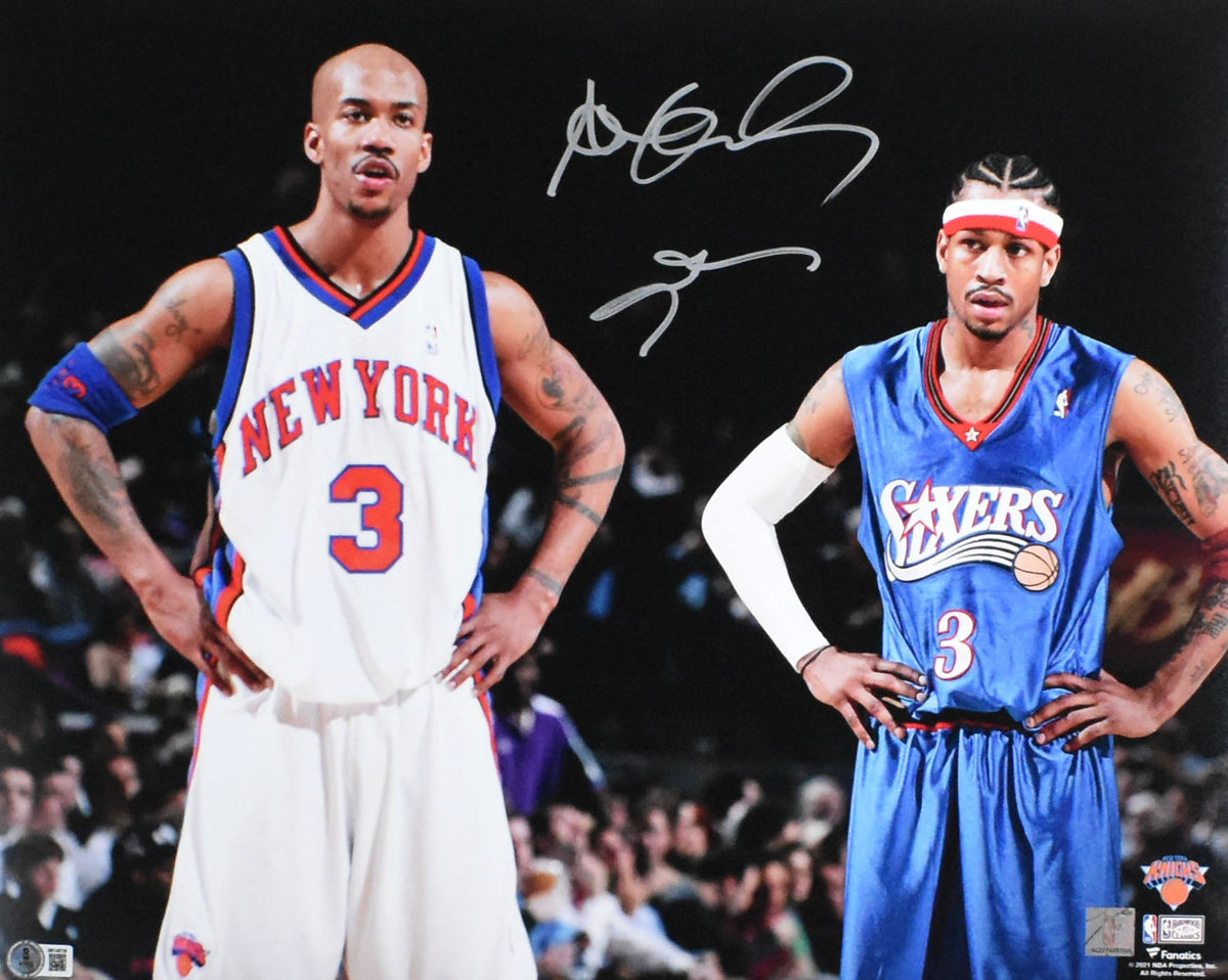 Allen Iverson Stephon Marbury Autographed 16x20 Close Up Photo - Beckett W Holo