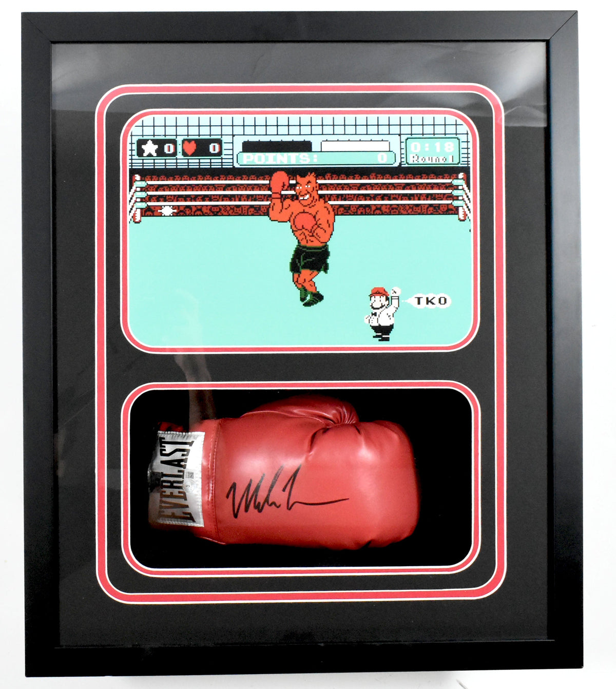 Mike Tyson Autographed Shadow Box Red Everlast Boxing Glove *Right - Beckett