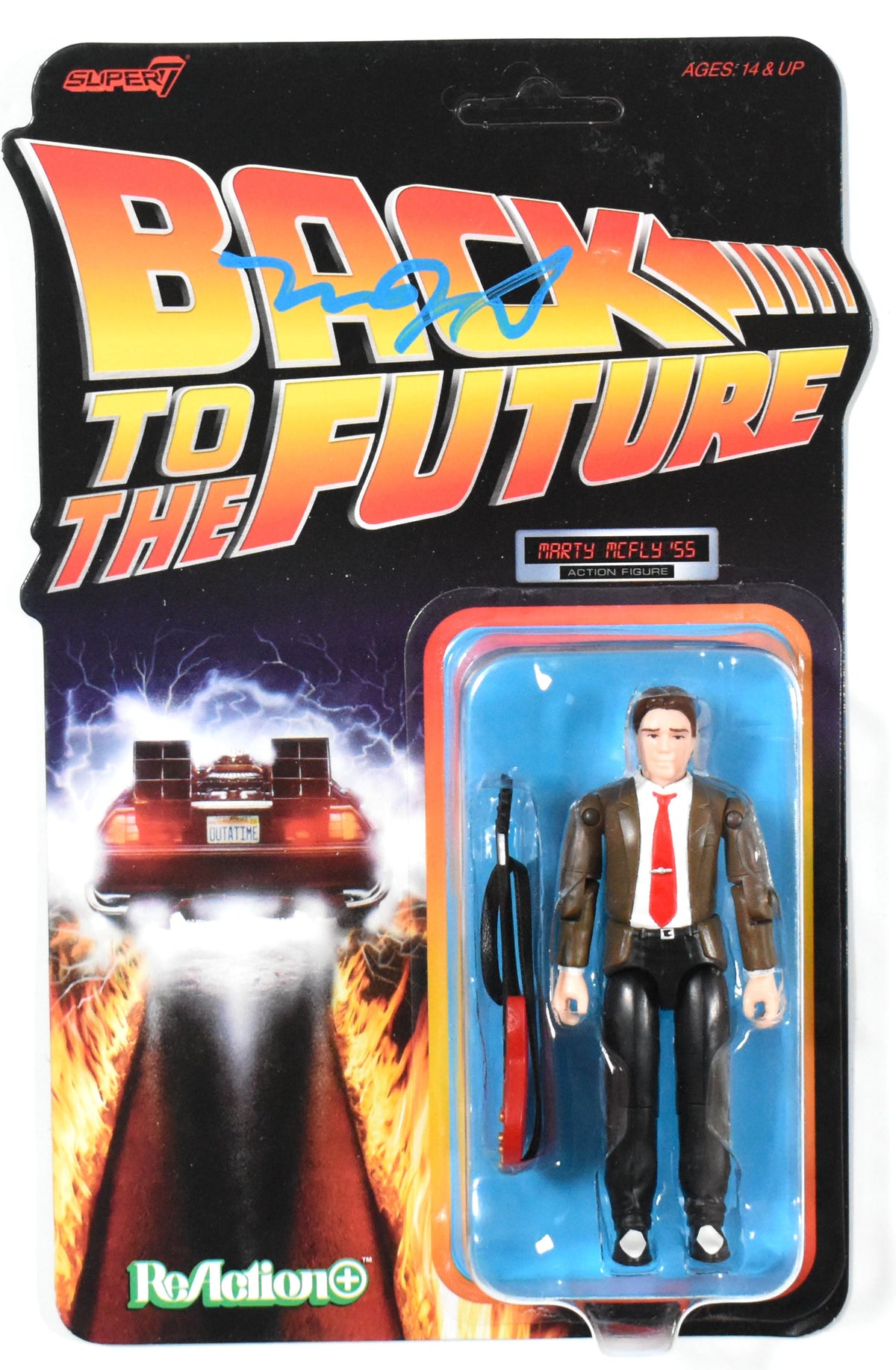 Michael J. Fox Signed Super 7 Back to the Future Marty McFly 55 Action Figure