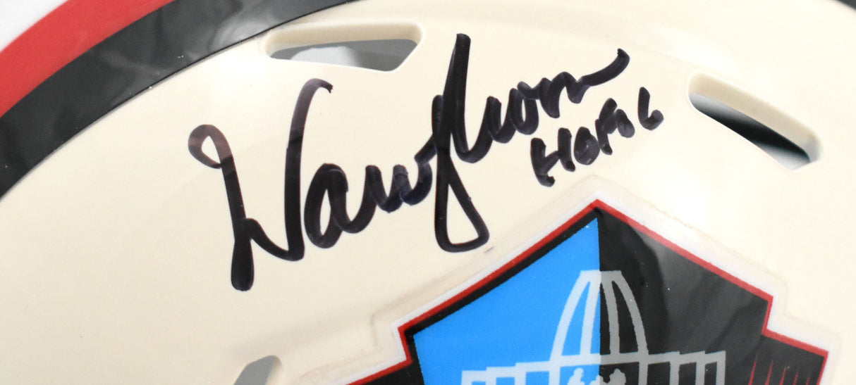 Warren Moon Autographed Hall of Fame Retro Speed Mini Helmet HOF- Beckett W Holo