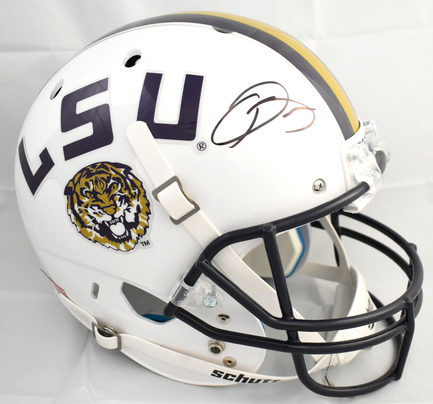 Odell Beckham Jr. Autographed LSU Tigers F/S White Schutt Helmet - JSA