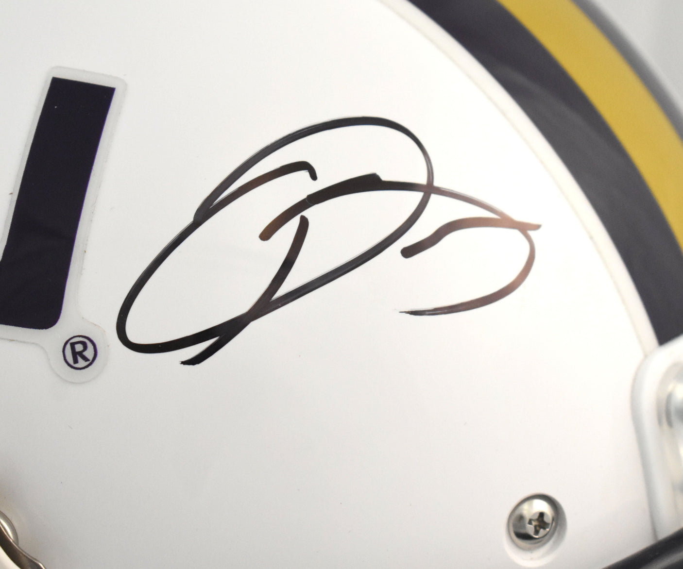 Odell Beckham Jr. Autographed LSU Tigers F/S White Schutt Helmet - JSA