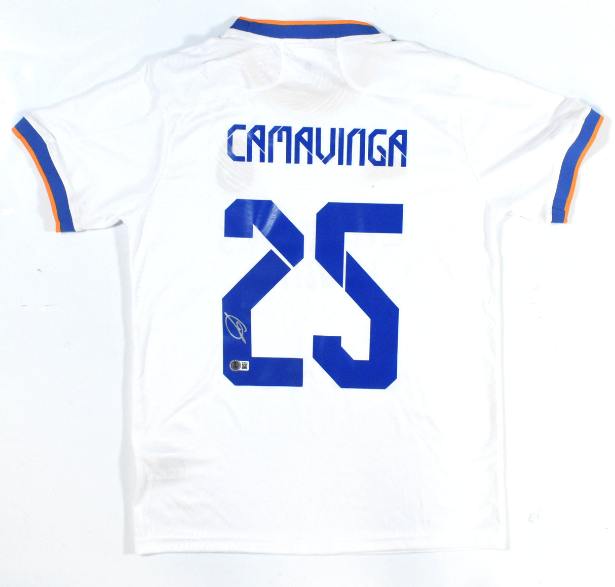 Eduardo Camavinga Autographed Real Madrid Home Soccer Jersey #25 - Beckett W *M