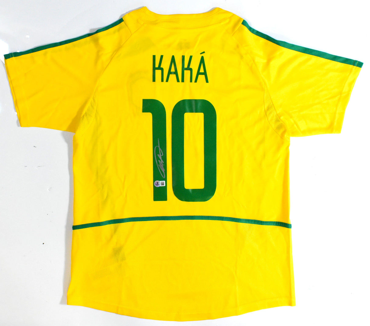 Kaka Autographed Brazil Home Soccer Jersey #10 - Beckett Holo *L
