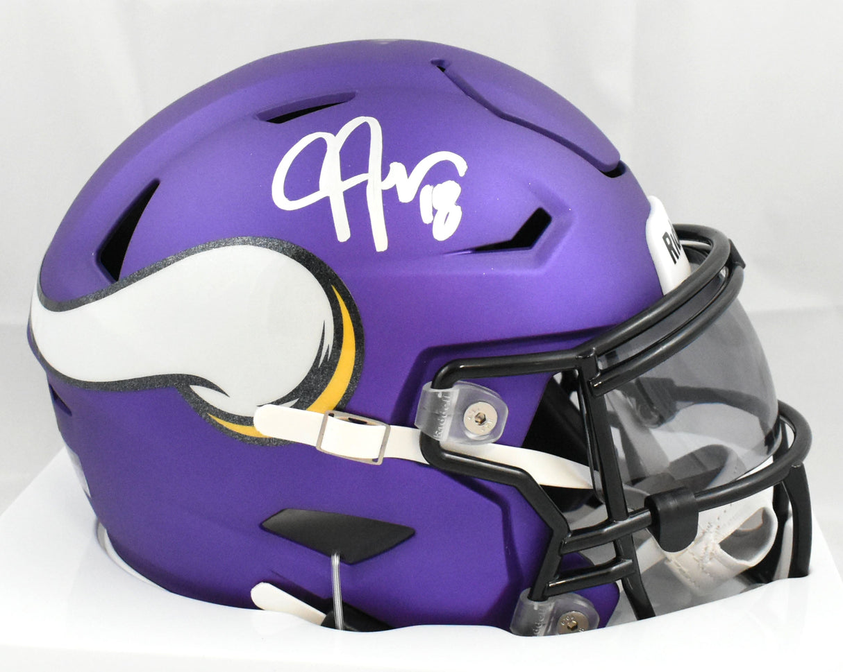 Justin Jefferson Signed Minnesota Vikings Mid-Size SpeedFlex Helmet - Beckett W