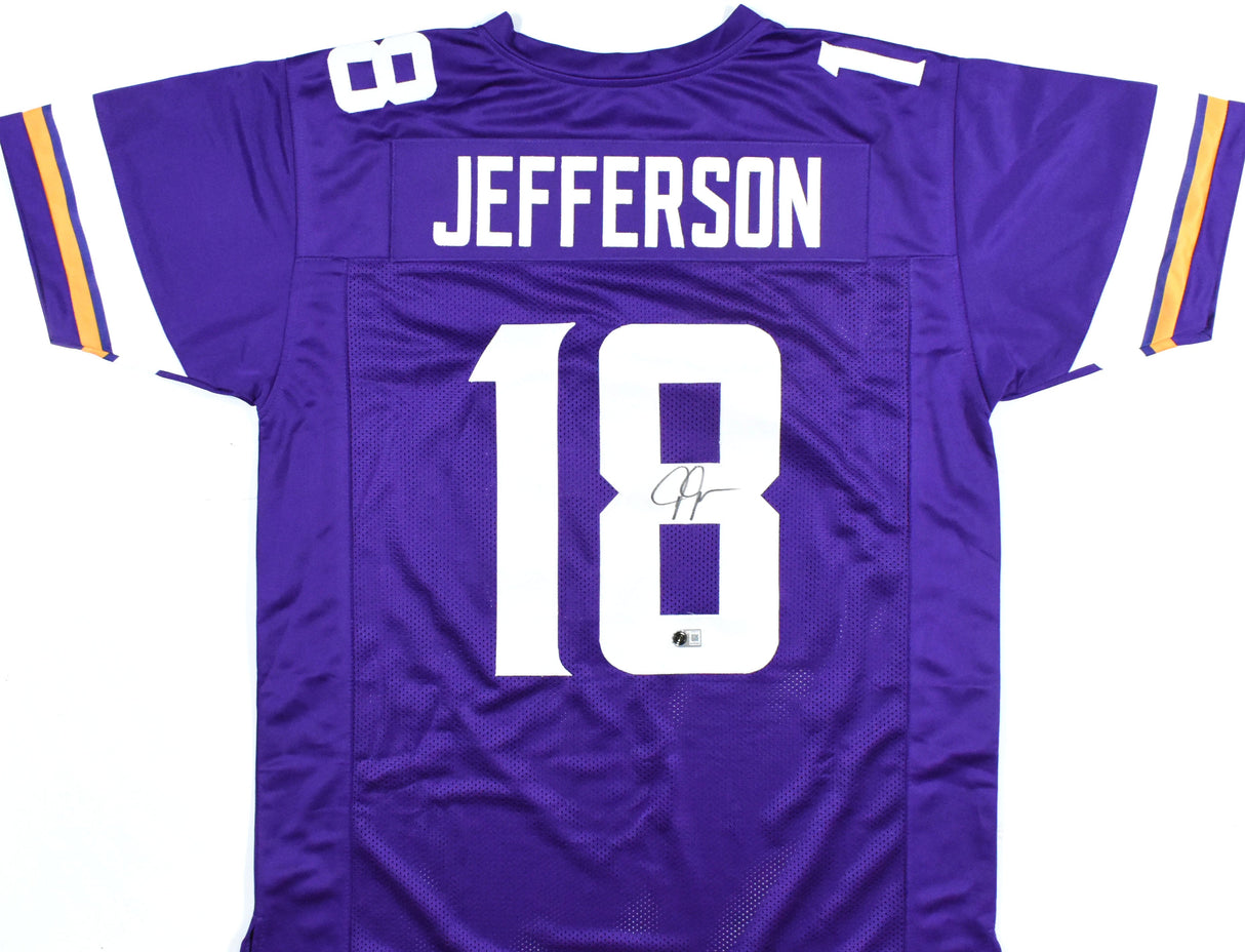 Justin Jefferson Autographed Purple Pro Style Jersey - Beckett W Hologram