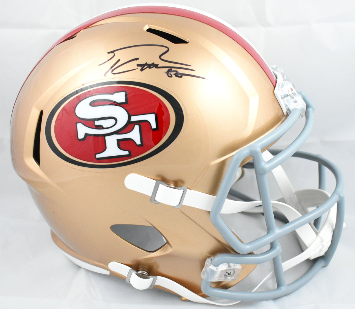 George Kittle Autographed 49ers F/S Speed Helmet - Beckett W Hologram *Smeared